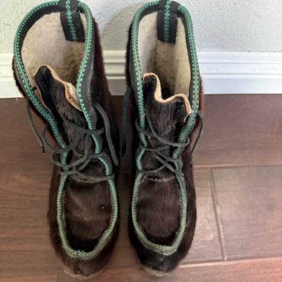 NORWEGIAN LAPLAND SAAMI Reindeer Fur Shoes Vintage Handmade main image 6